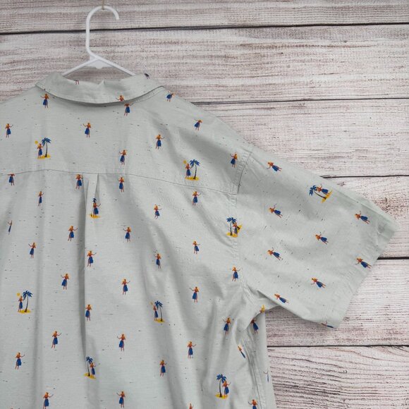 Rip Curl Hula Girl Breach Button Down Shirt Men's Size XXL Mint/Light Green NEW - Picture 7 of 12